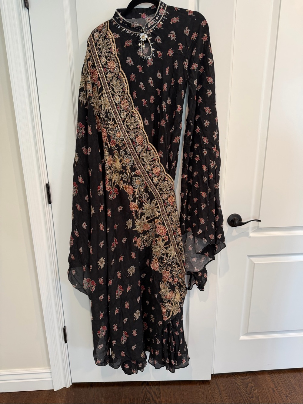 Brand new from Seasons Embroidered Black Floral kaftan type outfit